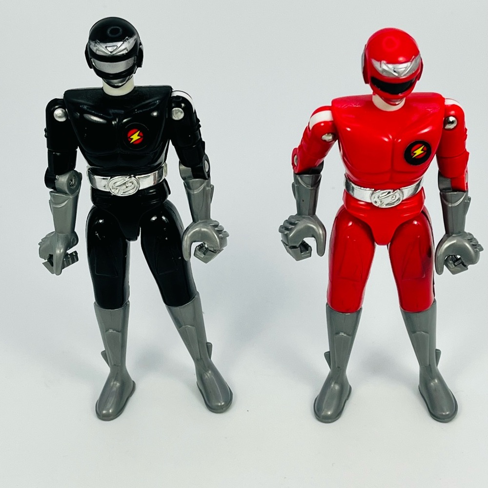 VTG 1994 Masterbotix Power Bots Black And Red Action Figures Trendmasters